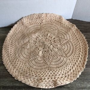 Vtg Hand Crocheted Accent Pillowcase